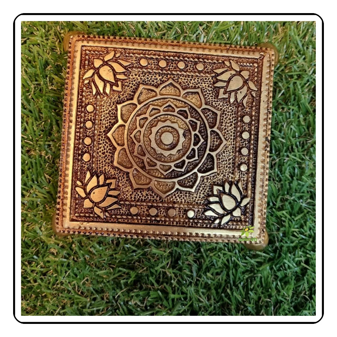 Square Brass Stool Top View