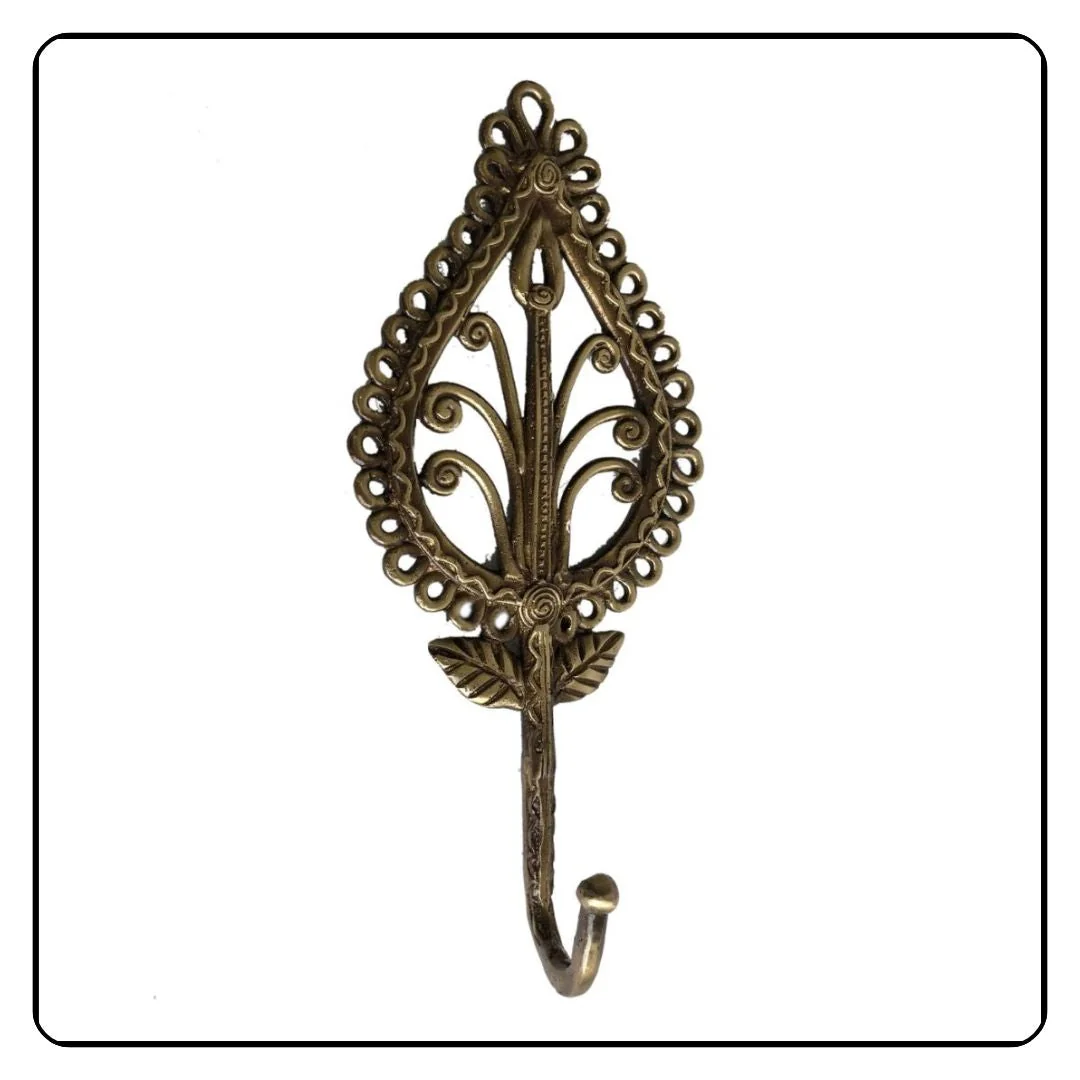 Brass Wall Hook with White Background