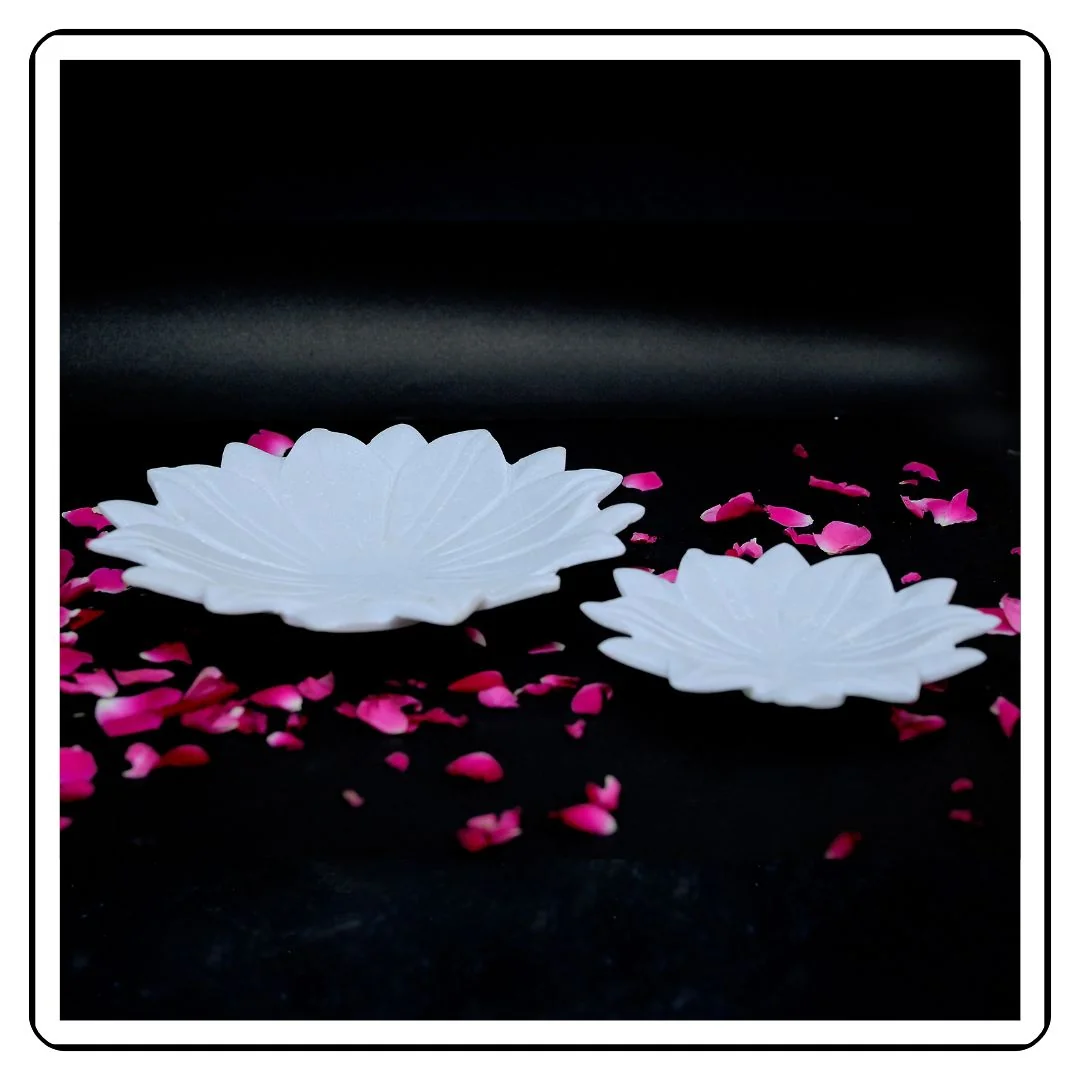 Floral-themed marble urlis ideal for festive decoration