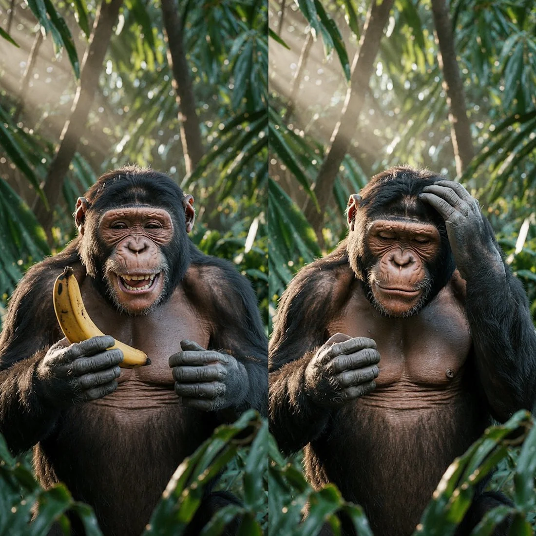 Happy and Unhappy apes