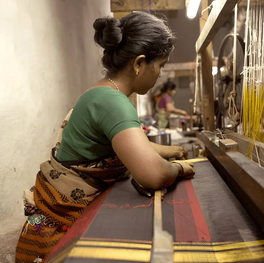 weaving traditions Sattva Best of India lady at loom